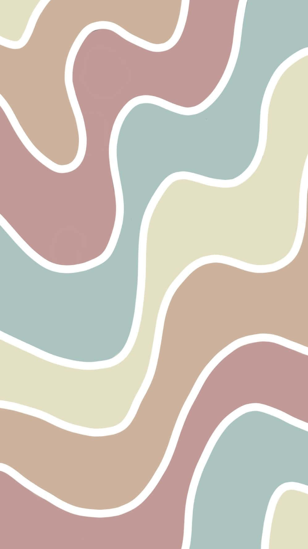 A Colorful Abstract Pattern With Wavy Lines Wallpaper