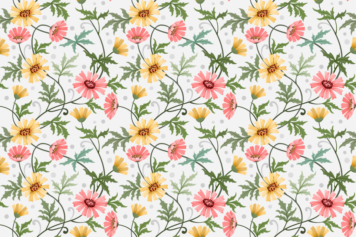 A Colorful And Detailed Flower Drawing Wallpaper