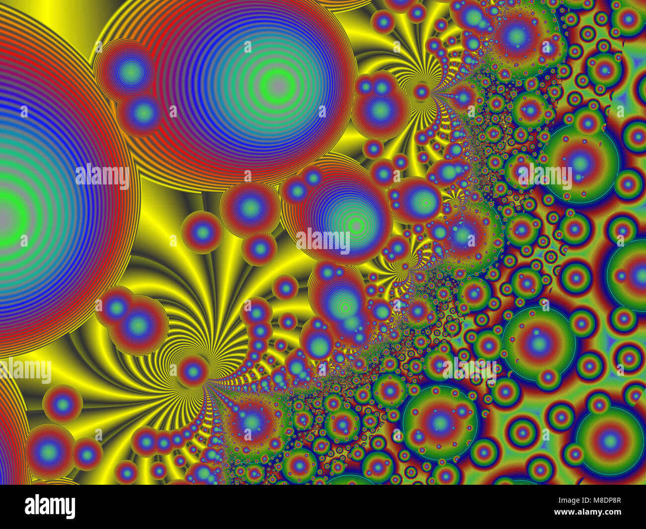 A Colorful Fractal Image With Many Different Colors And Patterns - Stock Image Wallpaper