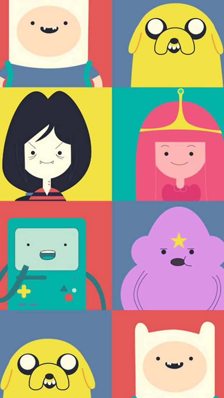 A Colorful Group Of Cute Cartoon Characters Wallpaper