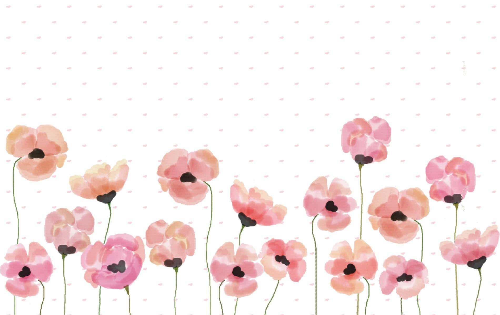 A Colorful Kawaii Flower On Pastel Background Wallpaper