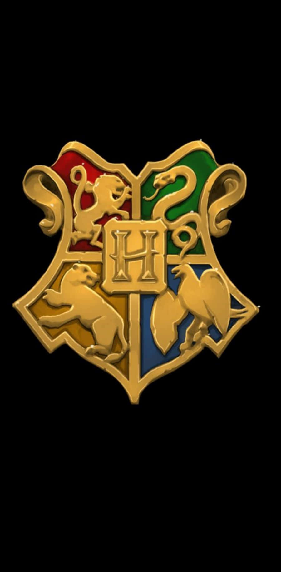 A Colorful Visual Representation Of The Hogwarts Houses Wallpaper