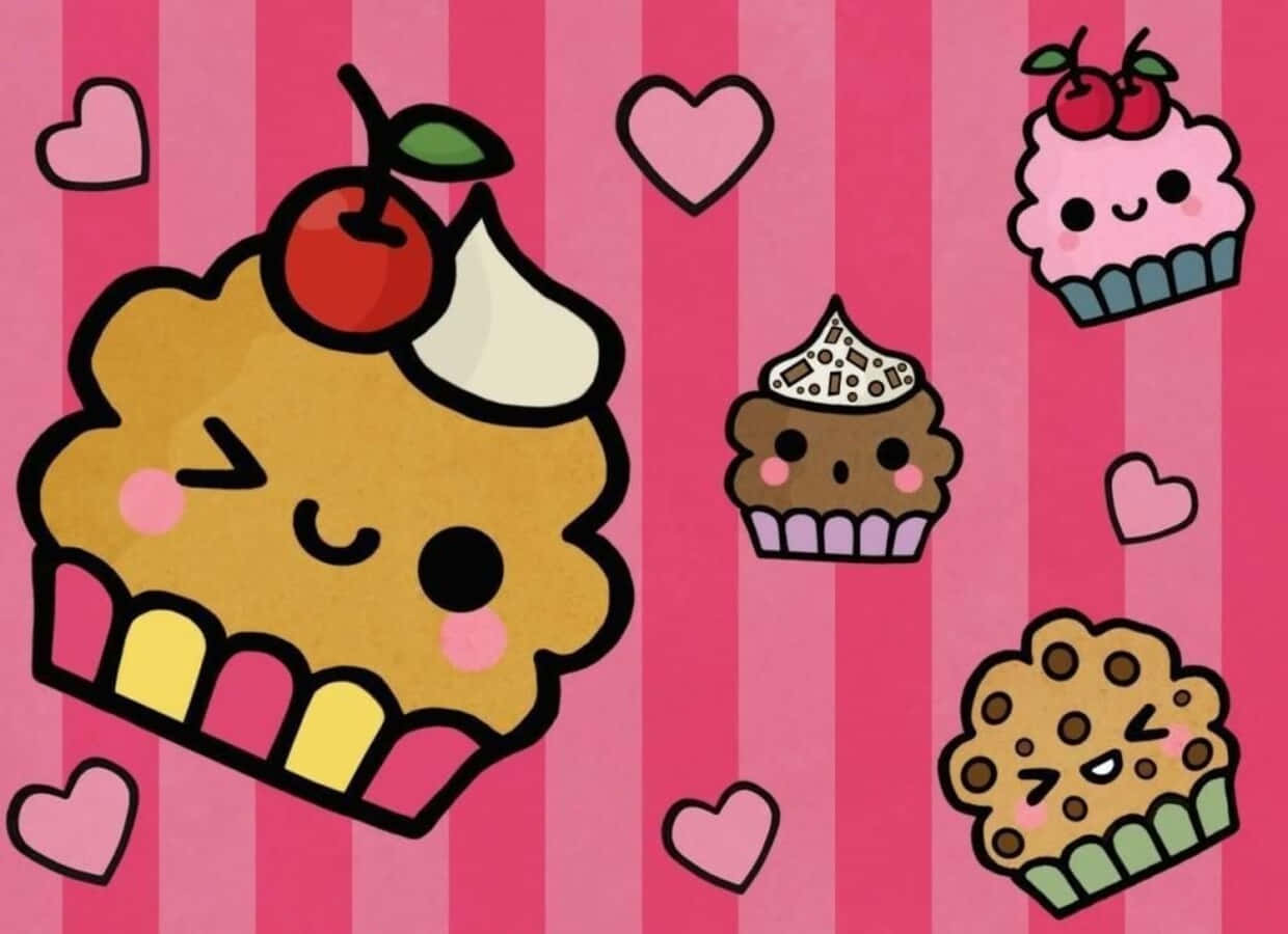 A Cute And Colorful Kawaii Dessert Explosion Wallpaper