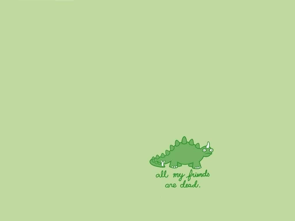 A Cute And Friendly Dinosaur On A Desktop Wallpaper