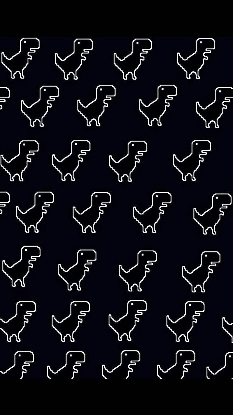 A Cute Dinosaur Pattern On A White Background Wallpaper