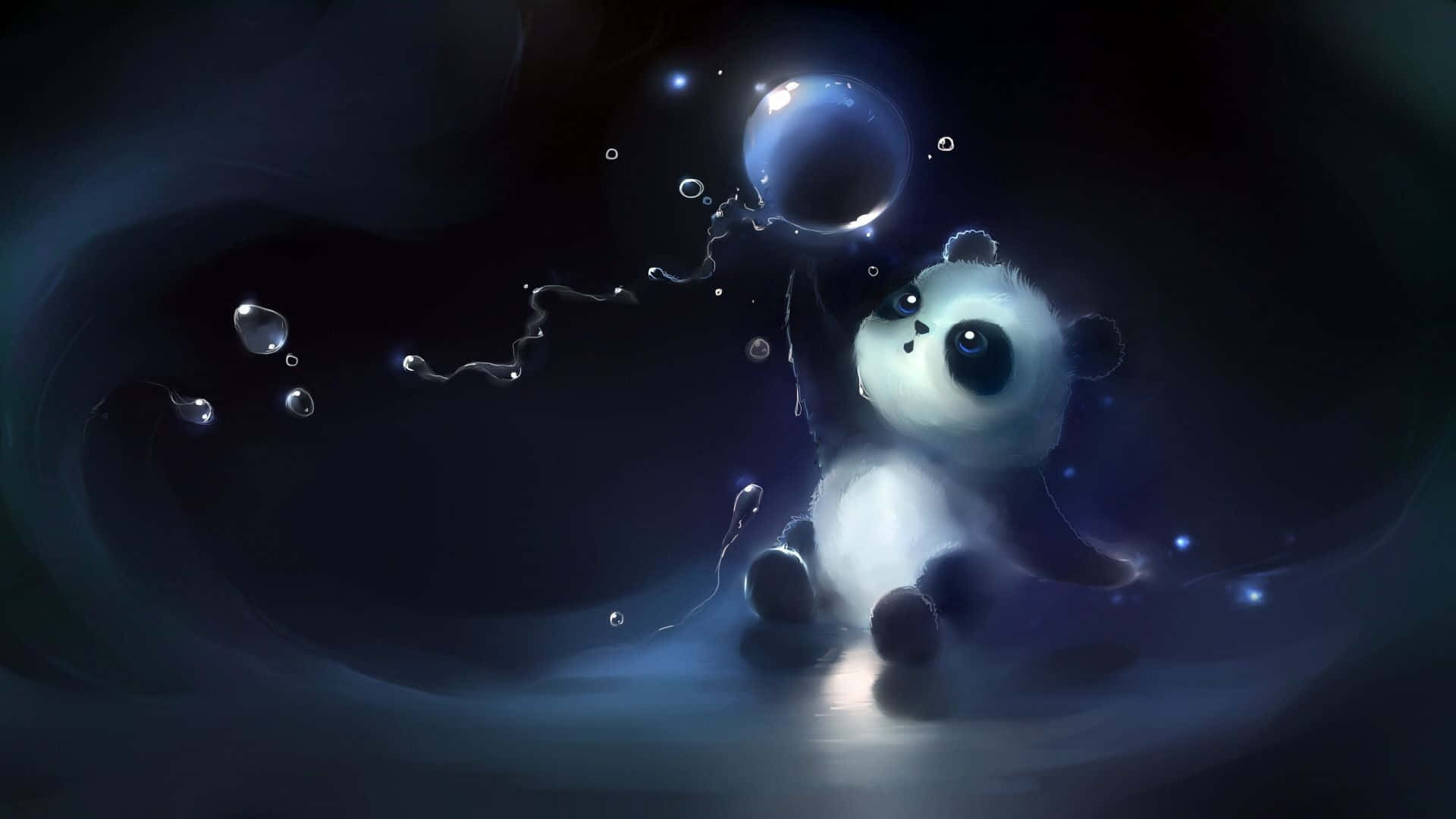 A Cute Kawaii Panda Smiles Affectionately Wallpaper