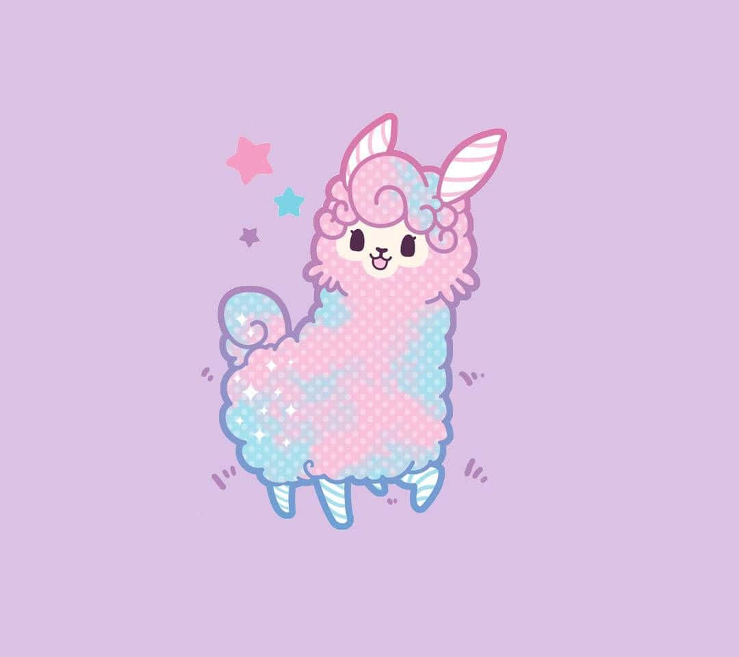 A Cute Llama With Stars On It Wallpaper