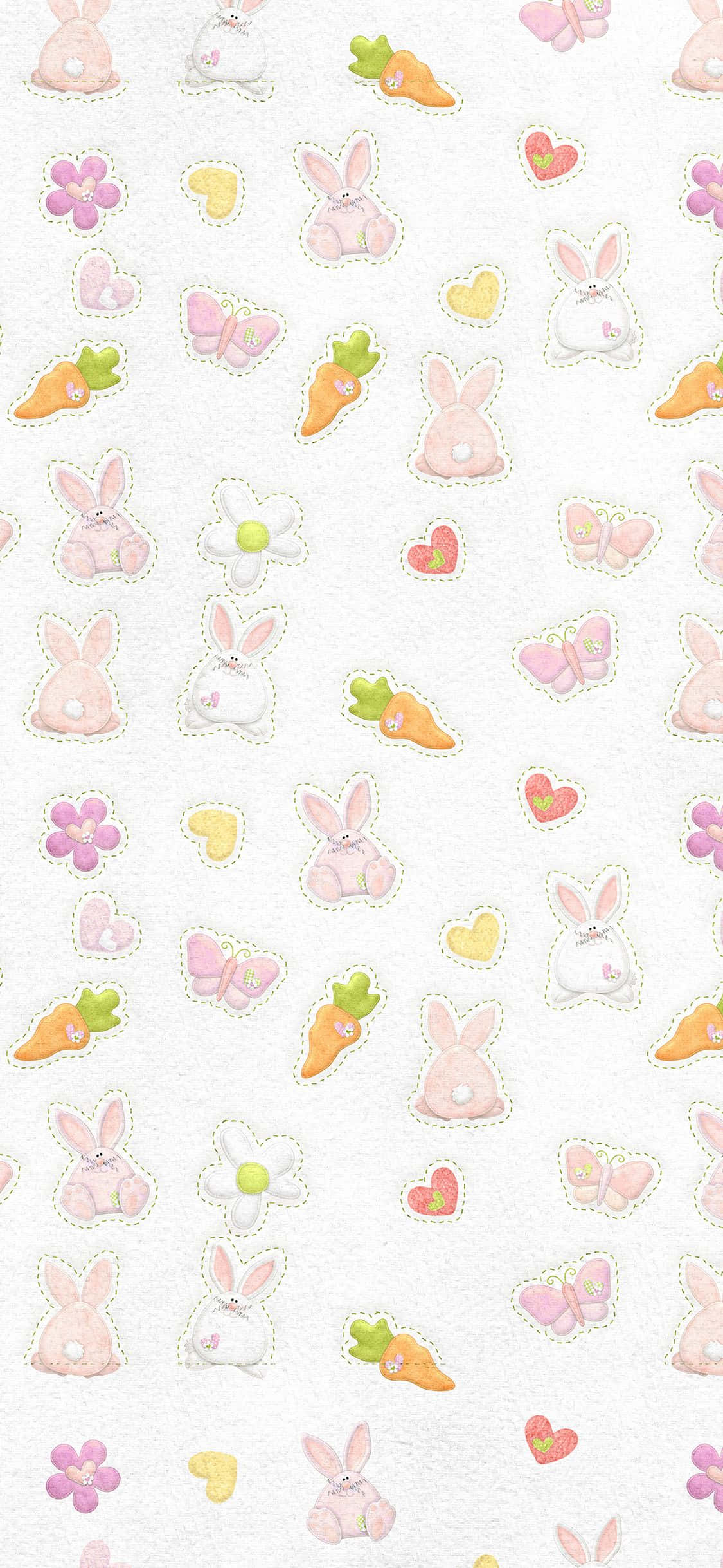 A Cute Pink Bunny Sitting In A Garden Wallpaper