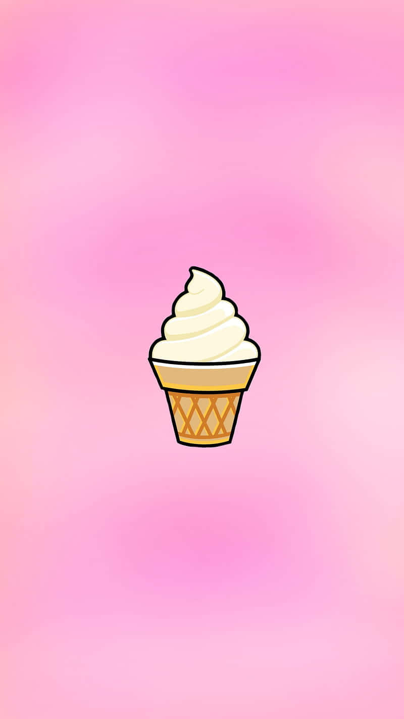 A Delectable Scoop Of Vanilla Soft-serve Ice Cream Embracing The True Essence Of Summer. Wallpaper