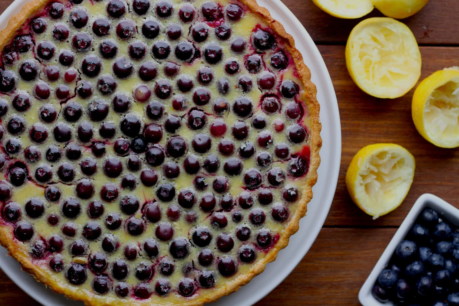 A Delicious Blueberries Tart Wallpaper