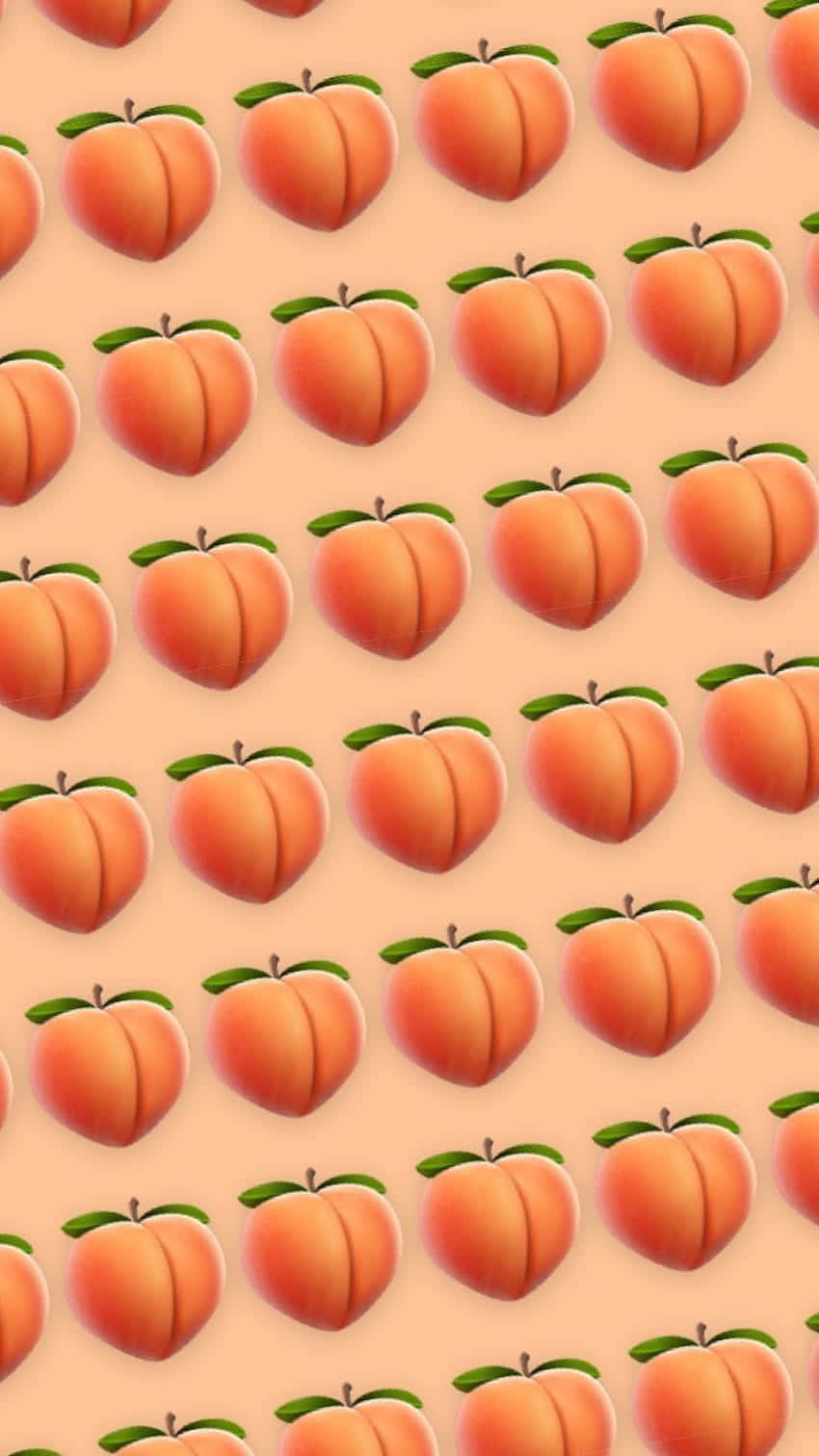 A Delightfully Juicy Cute Peach Wallpaper