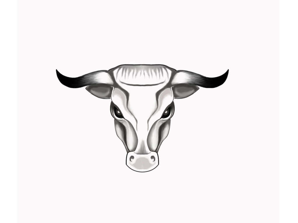 A Detailed Drawing Of A Bull Skull. Wallpaper