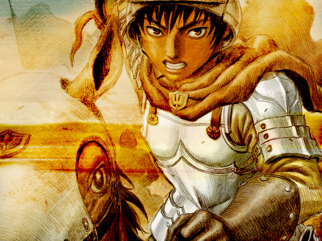 A Detailed Portrait Of Casca From Berserk Wallpaper