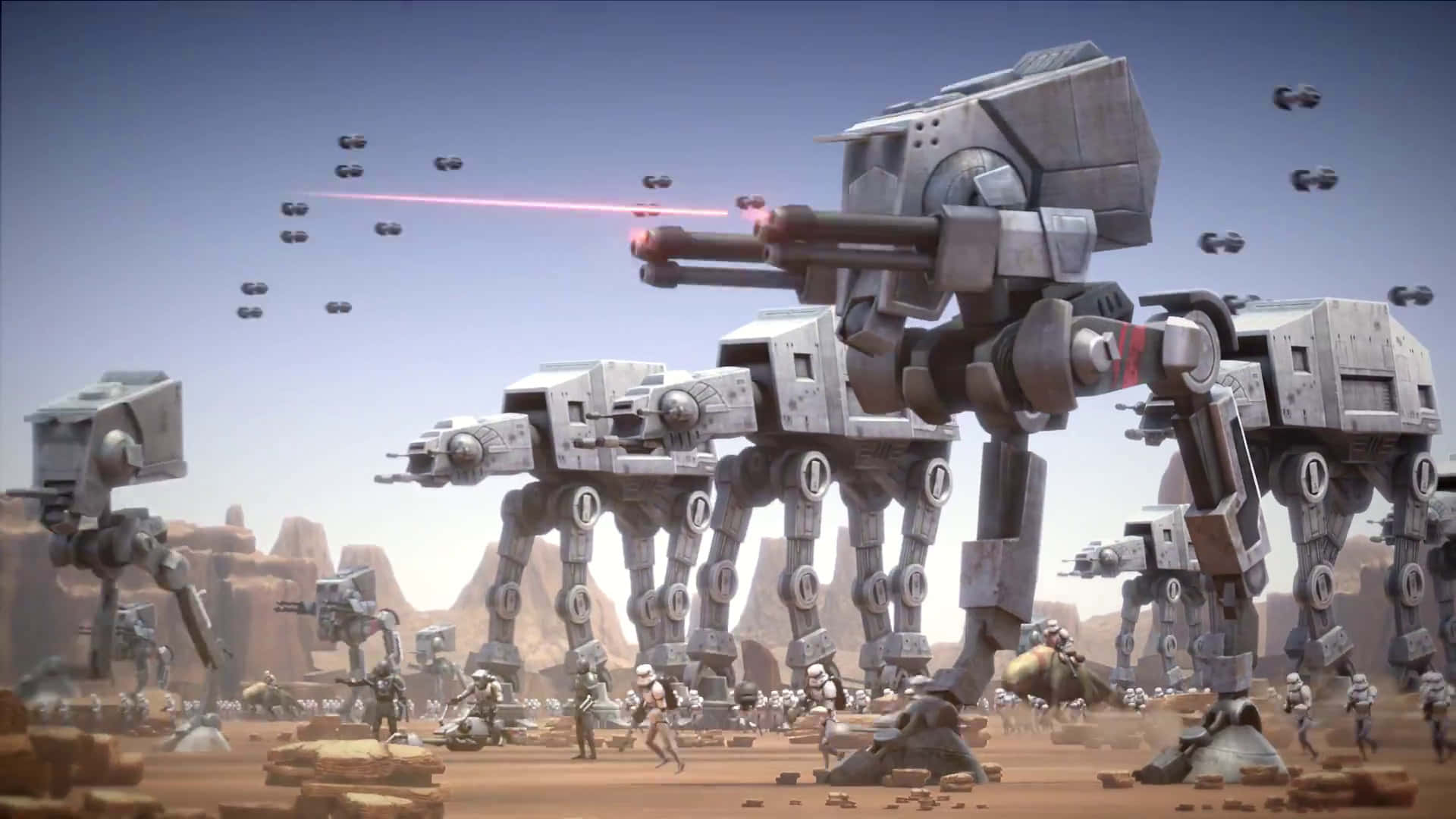 A Detailed View Of An At-at From A Battlefield. Wallpaper