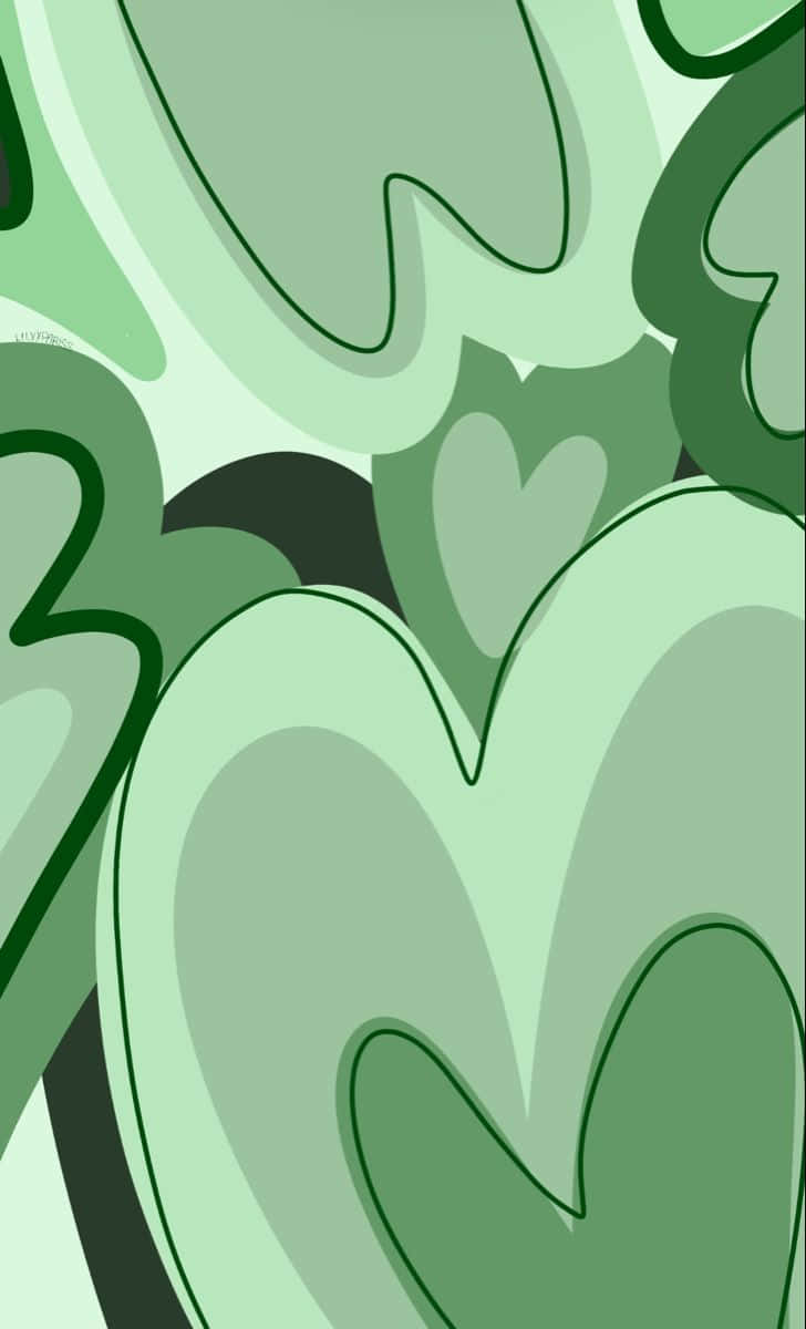 A Display Of Sweet And Delicate Mint Green Hearts. Wallpaper