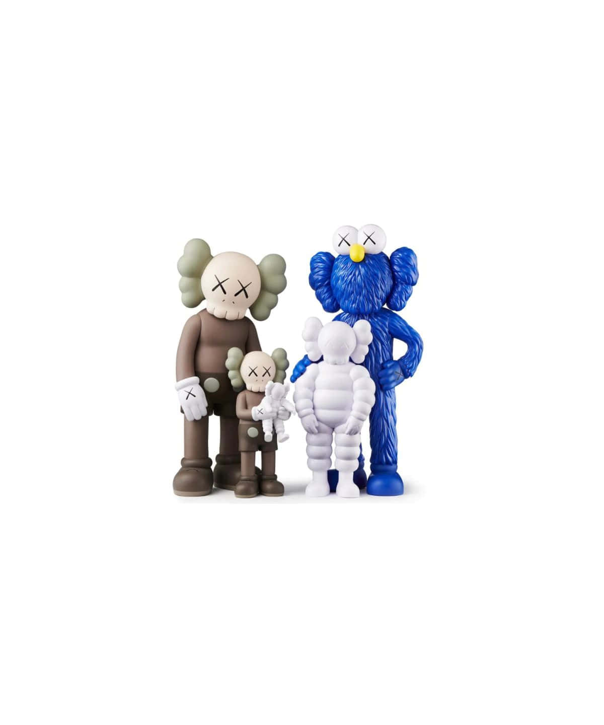 A Diverse Collection Of Kaws Figures On Display Wallpaper