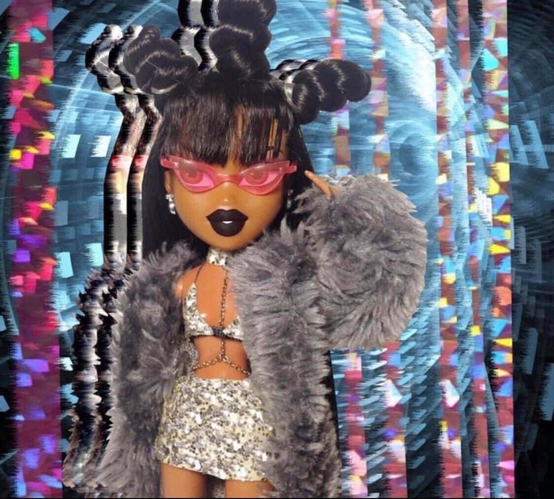 A Doll With A Fur Coat And Sunglasses Wallpaper