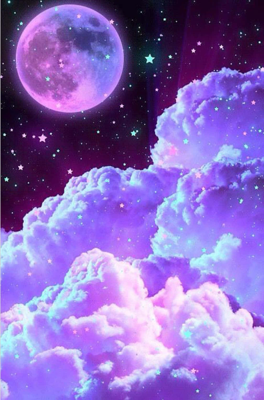 A Dreamy, Colorful Nebula In An Enchanting Kawaii Galaxy Wallpaper