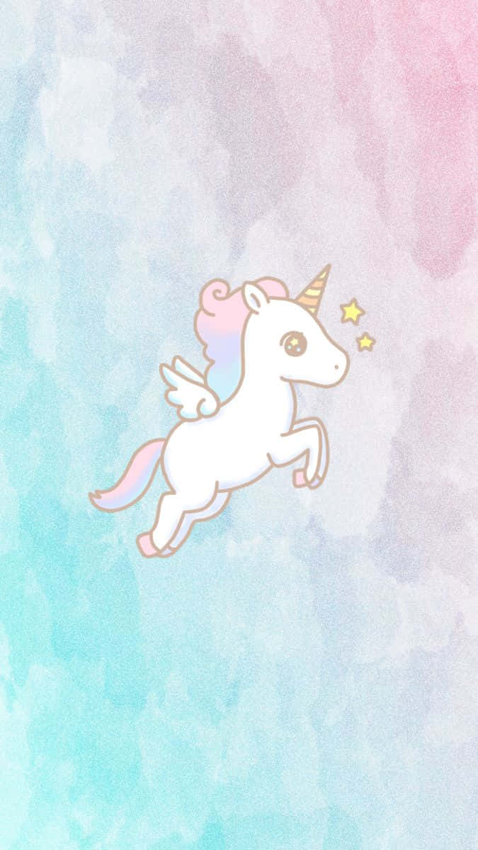 A Dreamy Pastel Unicorn Flying Wallpaper