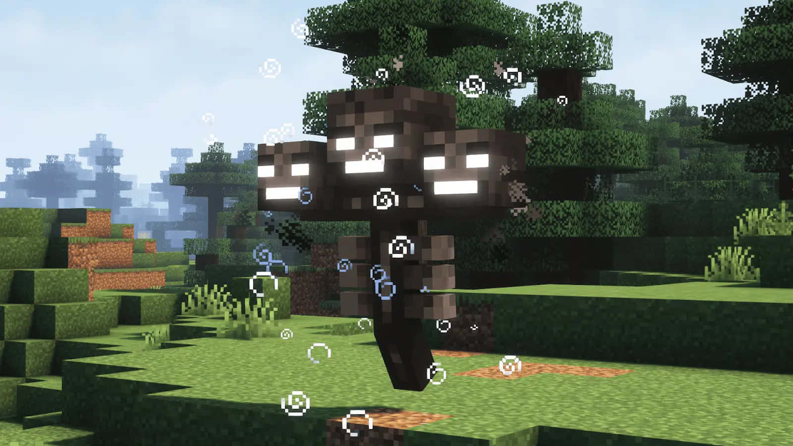 A Fearsome Minecraft Wither Boss In Action Wallpaper