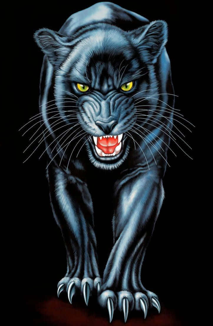 A Fierce Cool Black Panther Stands Watch In The Wild Wallpaper