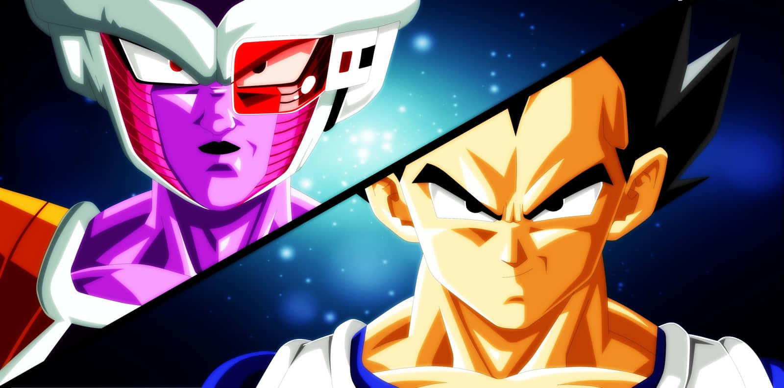 A Fierce Showdown Between Vegeta And Frieza Wallpaper