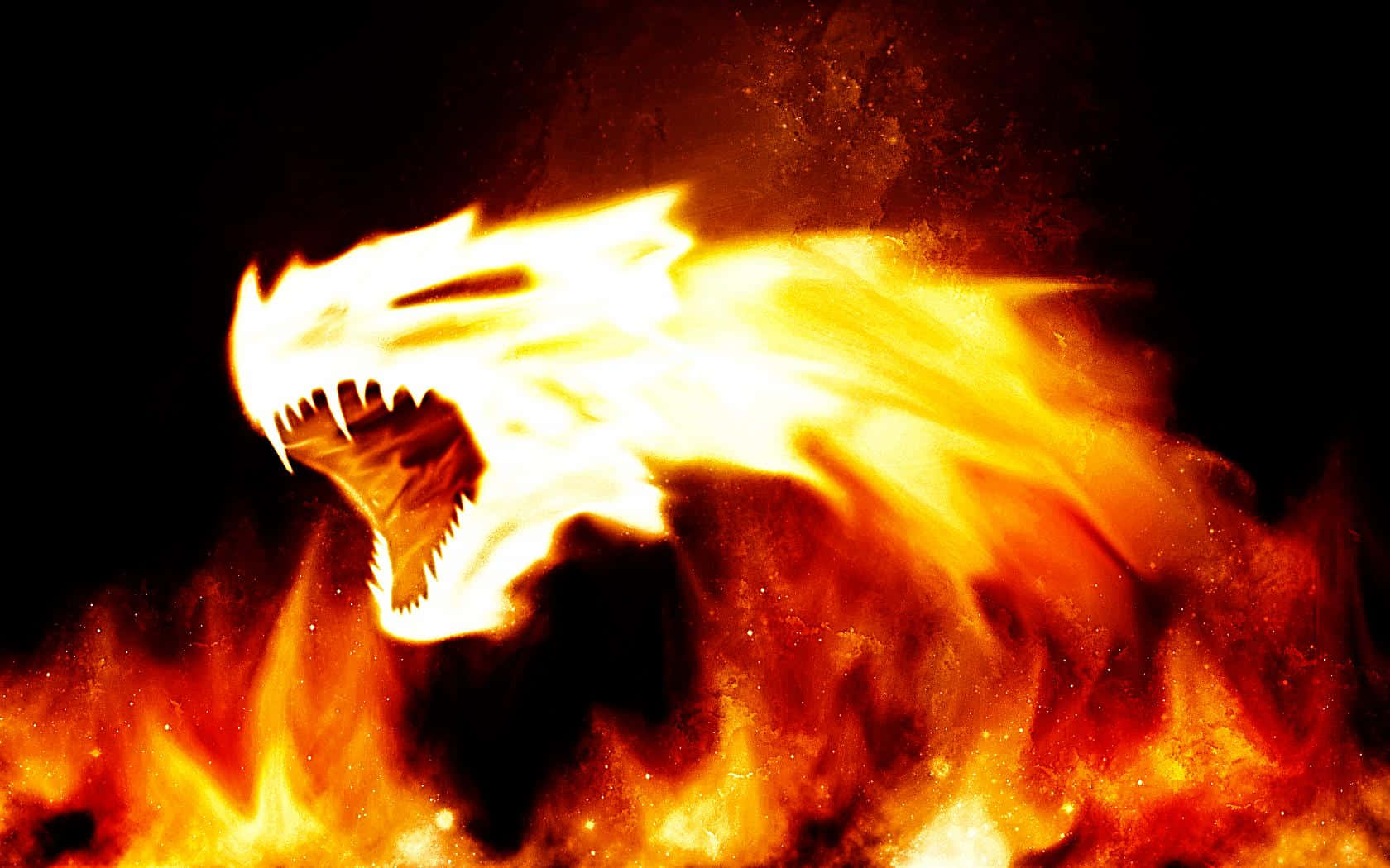 A Fire Dragon With Its Mouth Open Wallpaper