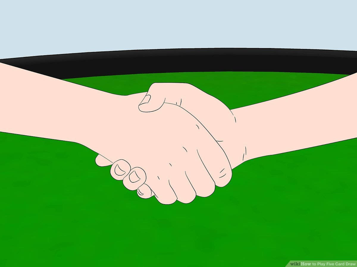 A Firm Handshake Over A Thrilling Five-card Draw Game Wallpaper