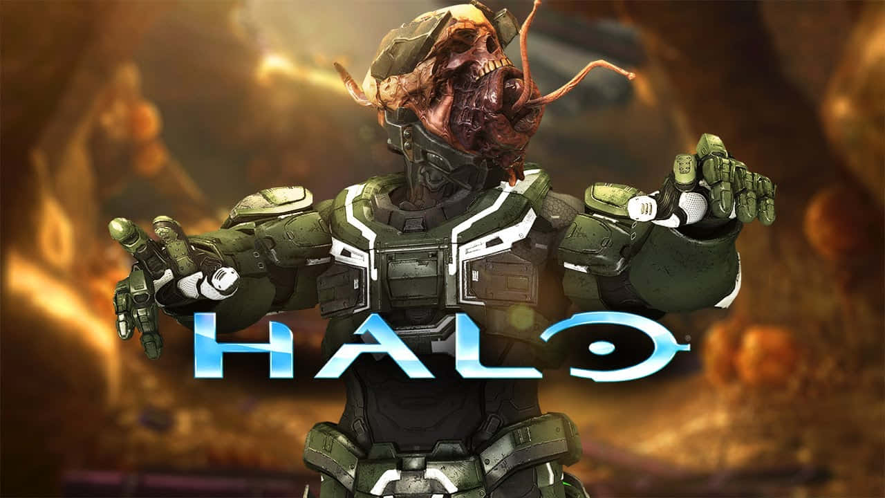 A Frightening Clash Between Halo Flood Soldiers And The Human Forces Wallpaper