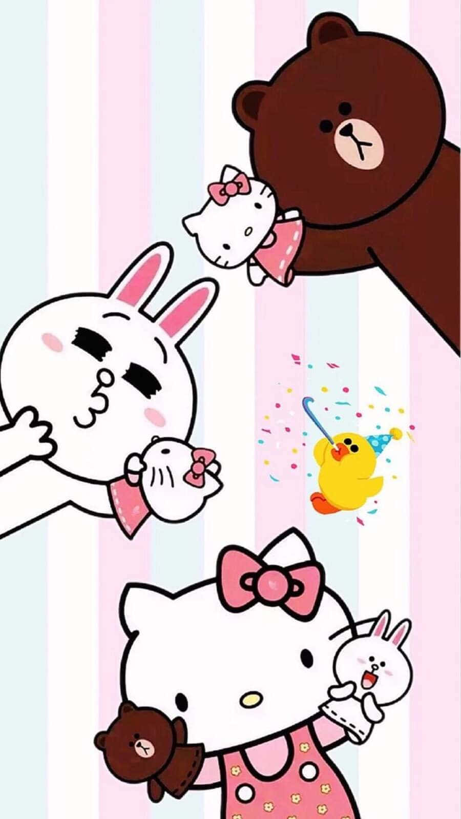 A Fun Day With Hello Kitty And Friends Wallpaper