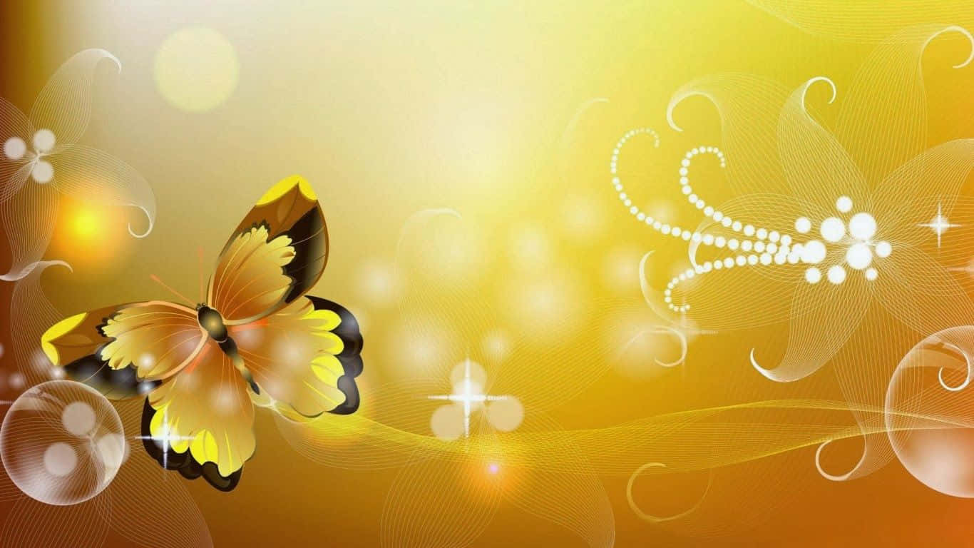 A Gathering Of Cute Yellow Butterflies Wallpaper