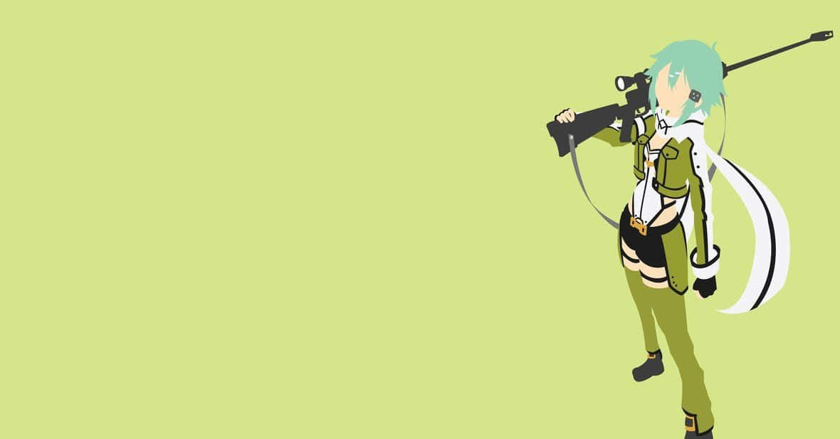 A Girl With A Gun Holding A Rifle Wallpaper