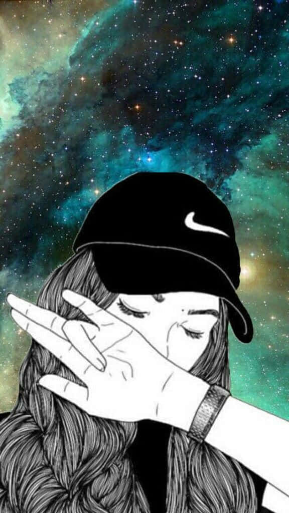 A Girl With Long Hair And A Hat Covering Her Face Wallpaper