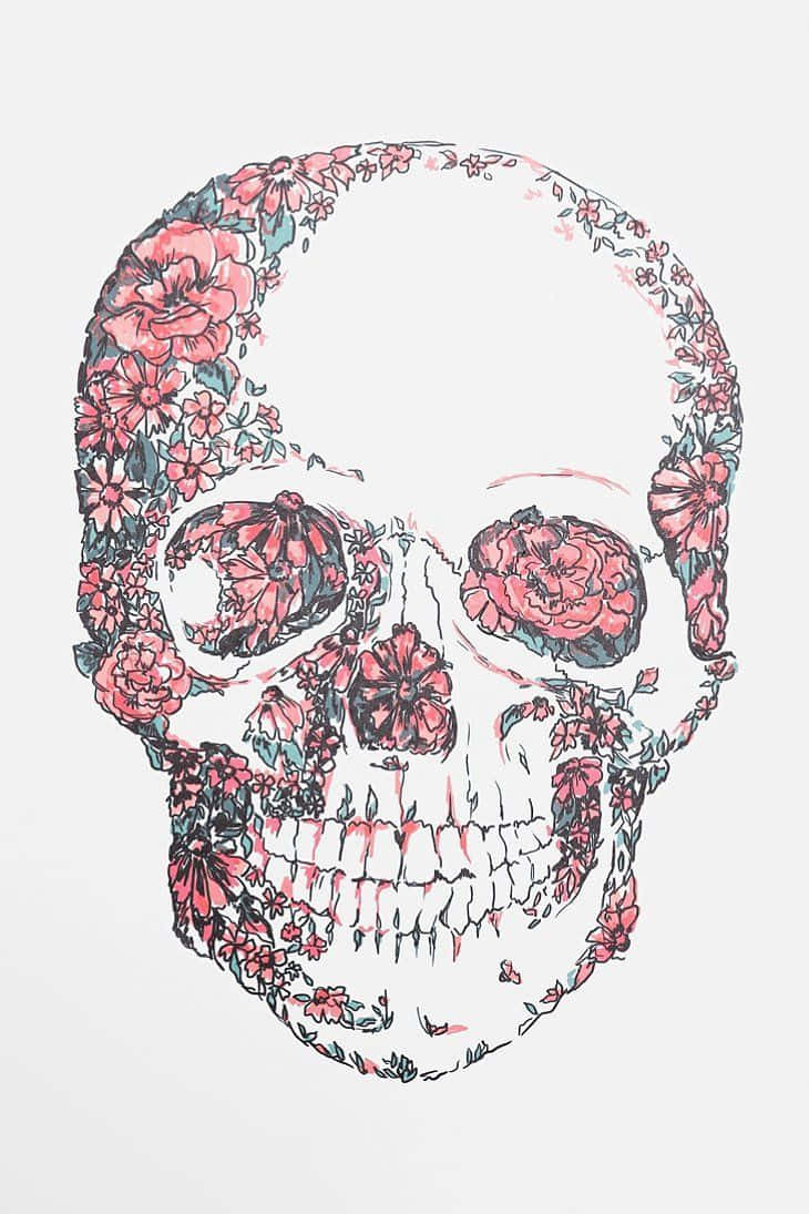 A Girly Twist On The Classic Skull Wallpaper