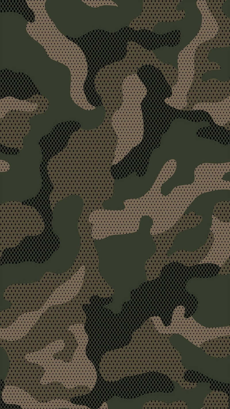 A Green Camouflage Pattern Wallpaper