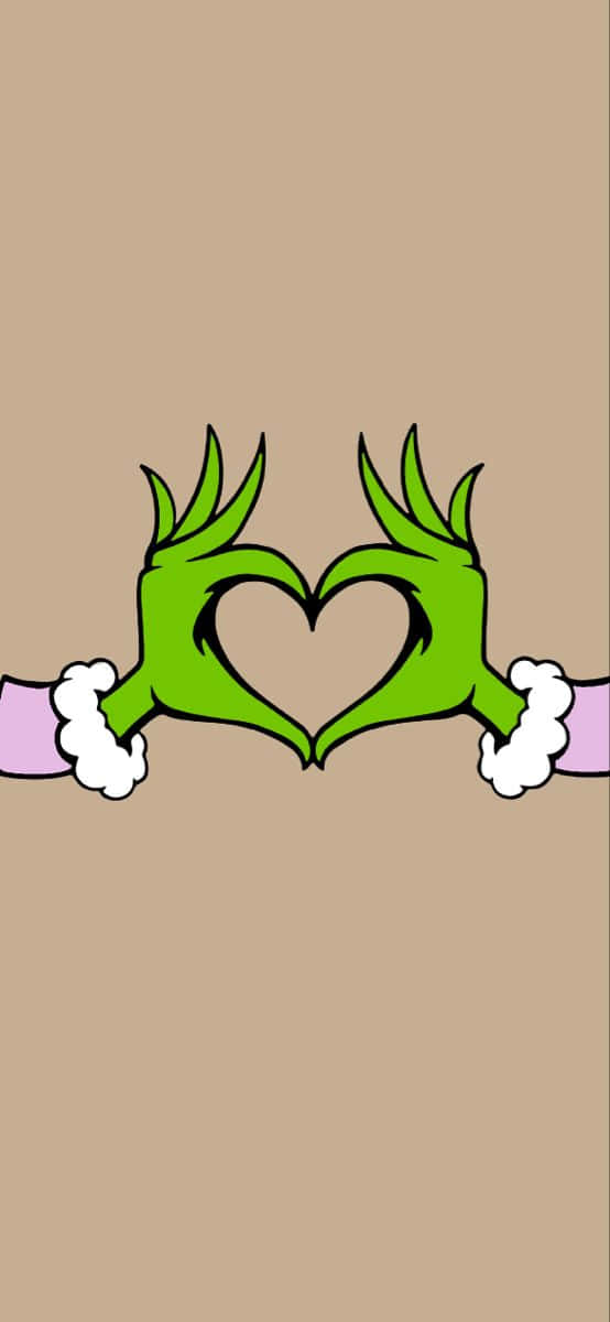 A Green Hand With A Heart Shape Wallpaper