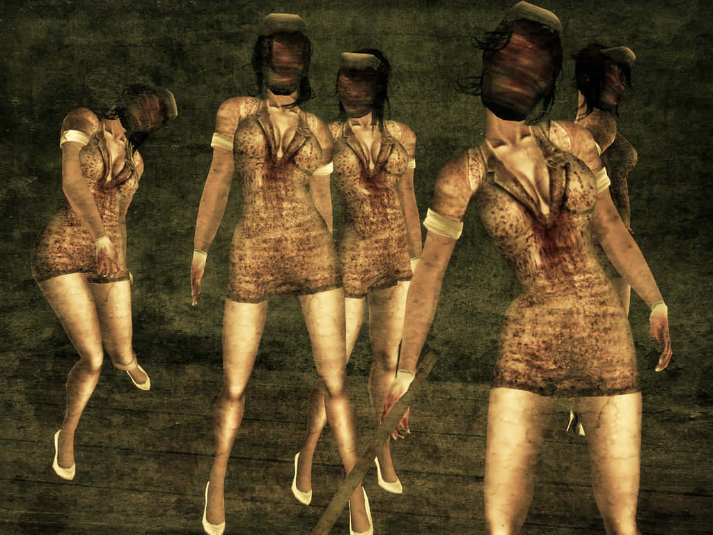 A Group Of Iconic Silent Hill Characters Wallpaper