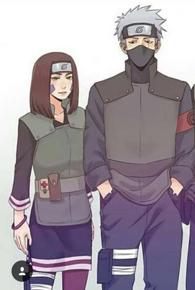 A Heartfelt Moment Between Kakashi And Rin Wallpaper