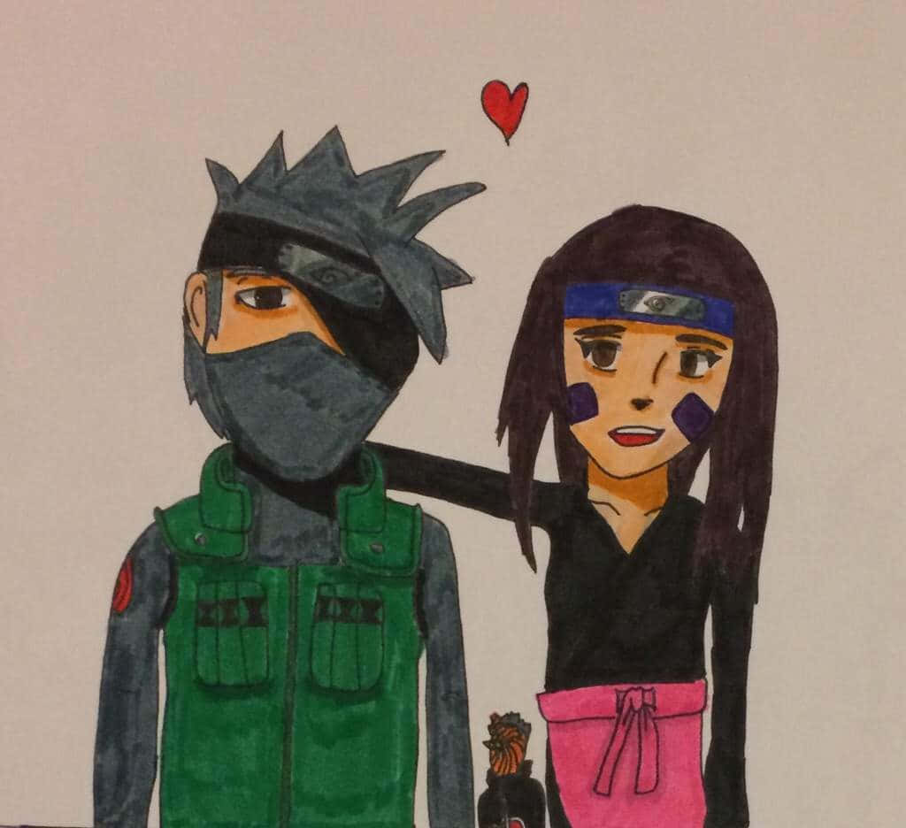 A Heartfelt Moment Between Kakashi And Rin Wallpaper