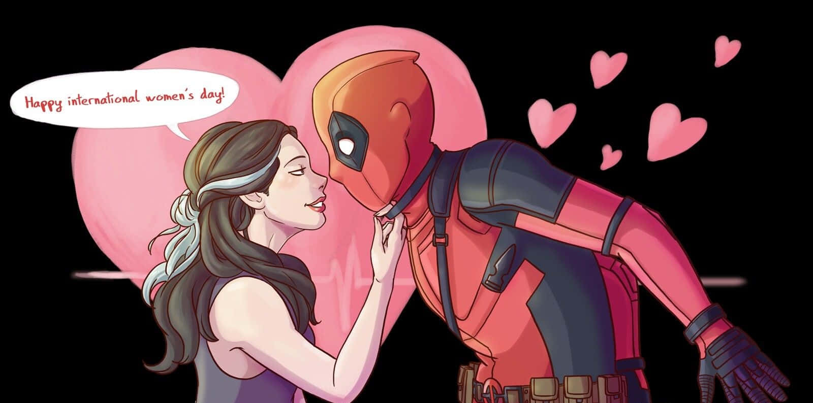 A Heartwarming Moment Between Deadpool And Vanessa Wallpaper