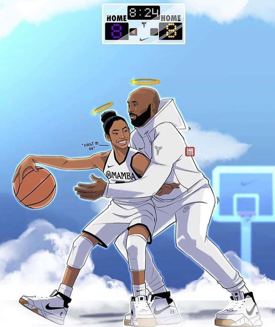 A Heartwarming Tribute To Kobe And Gigi Bryant Wallpaper