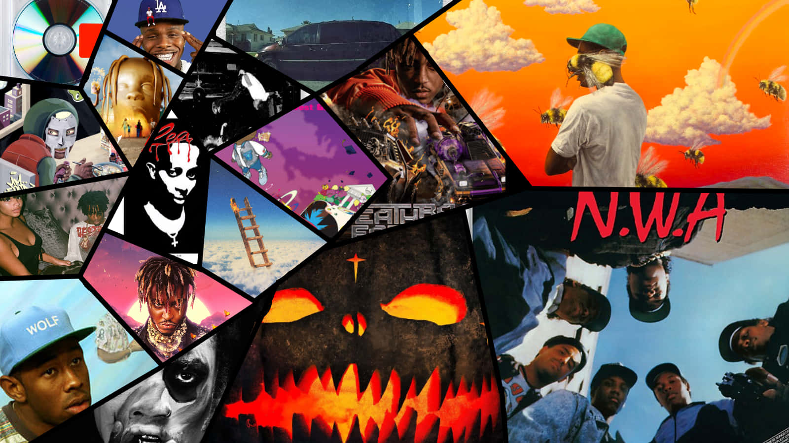 A Hip-hop Collage Featuring Some Of The Best Rappers In Music Wallpaper