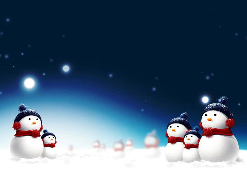 A Jolly Snowman Enjoying The Holiday Spirit Wallpaper