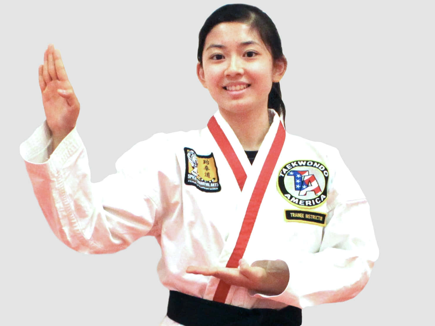 A Karateka Wears A Taekwondo Uniform