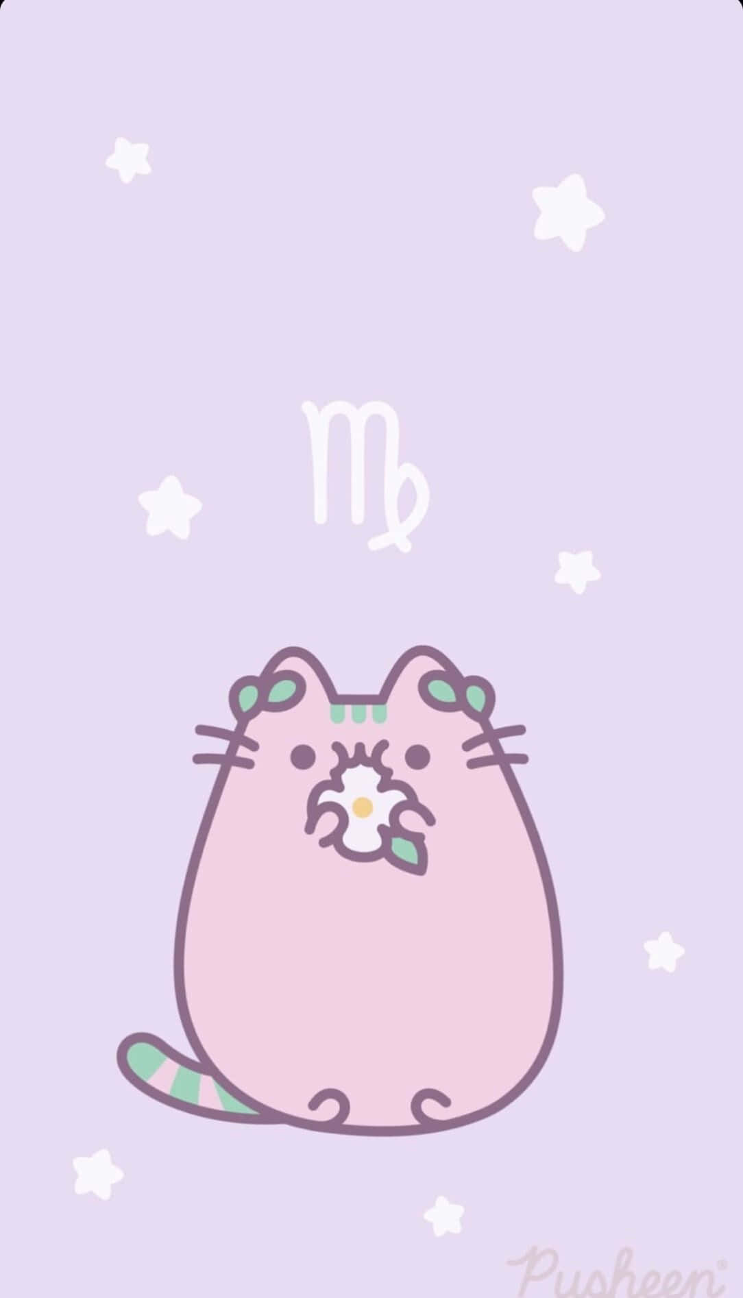 A Kawaii Pusheen Gifts You With Lots Of Love Wallpaper