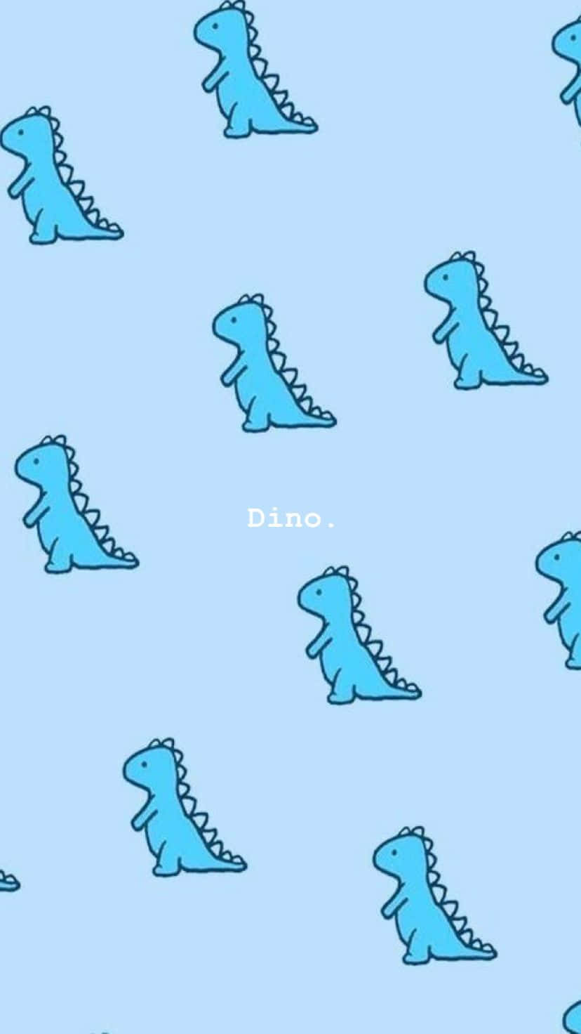 A Kid Playing With A Cute Cartoon Dinosaur Wallpaper