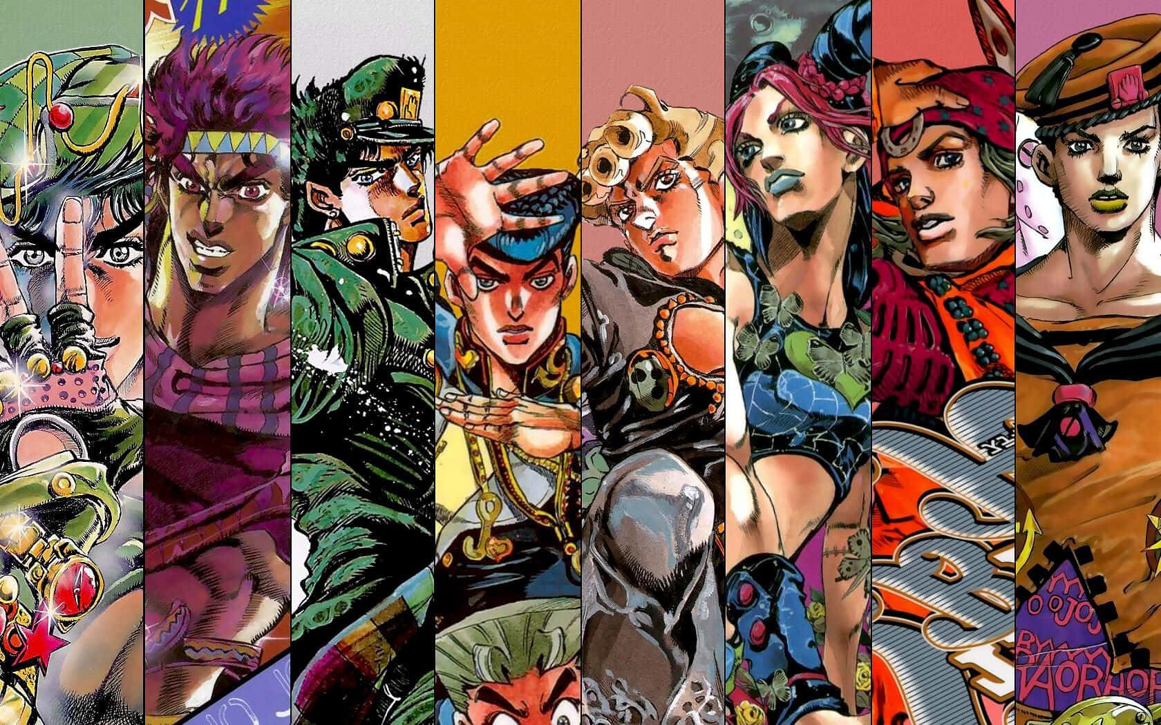 A Line-up Of Powerful Jojo Stands From The Famous Anime And Manga Series. Wallpaper