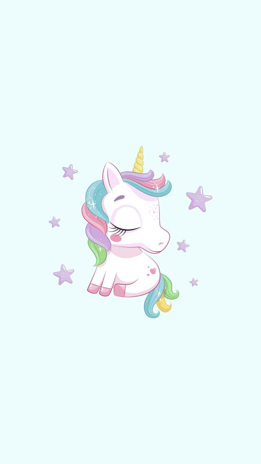 $ A Magical, Pastel Unicorn In A Vibrant Meadow Wallpaper