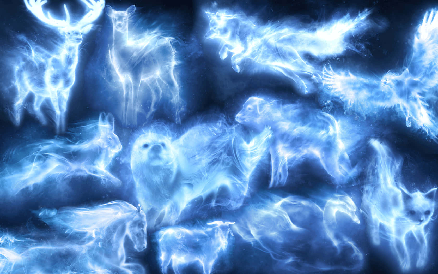 A Magical Patronus Forming In A Mysterious Forest Wallpaper