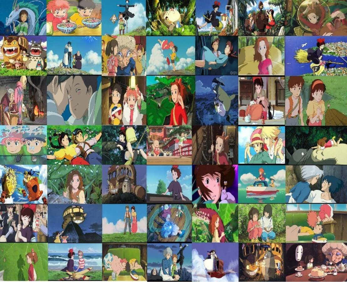 A Magical World Of Hayao Miyazaki Movies Wallpaper